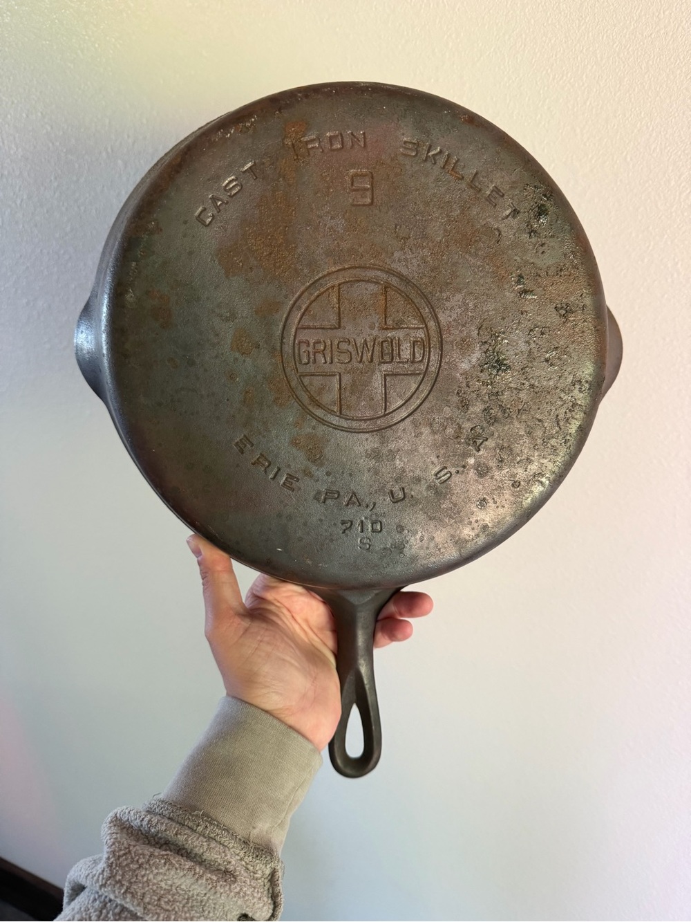 Vintage Griswold No 9 Large Block Logo 710 Cast Iron Skillet Restoration